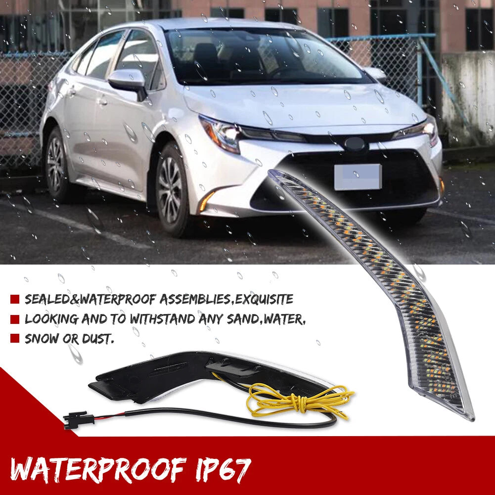 Clear LED Daytime Running Fog Lights for Toyota Corolla (2020–2022)