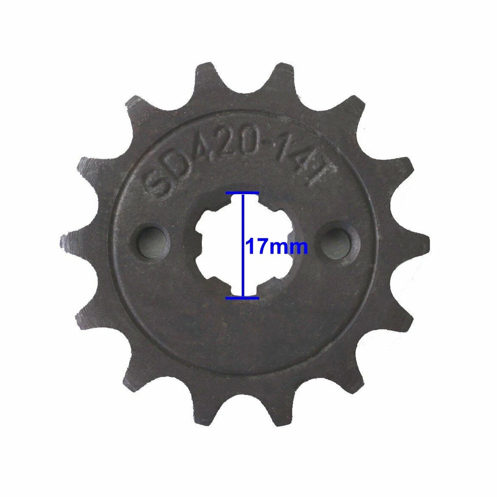 14T 17mm Front Sprocket Cog for 110cc 125cc Pit Trail Dirt Bike ATV