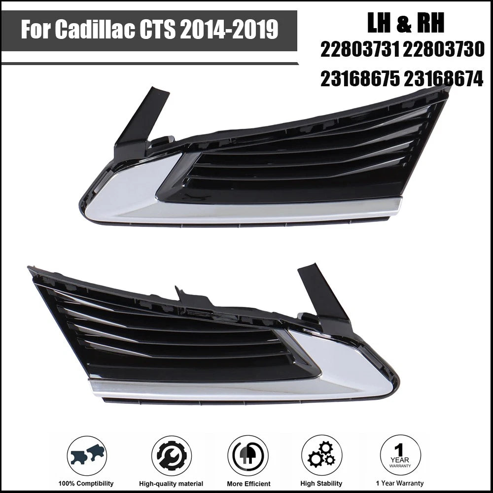 Front Bumper Fog Light Covers for Cadillac CTS (2014–2019) Left & Right