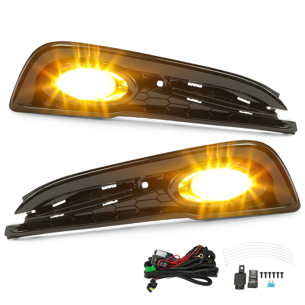 Front Yellow Fog Lights Lamps w/ Switch for Honda Civic Sedan (2013–2015)