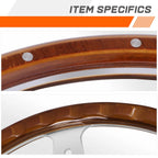 NRG RST-363SL 380mm Classic Wood Grain Racing Steering Wheel for Universal