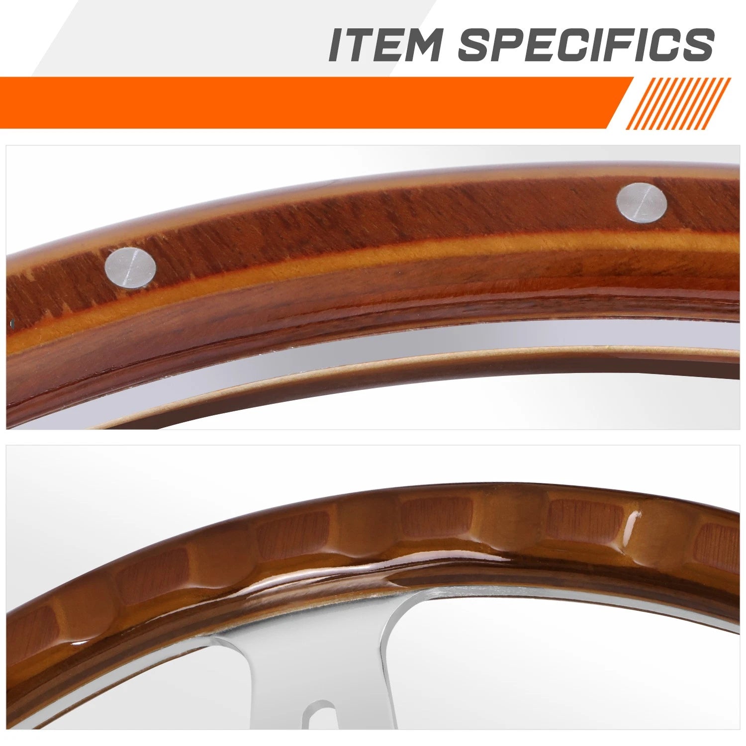 NRG RST-363SL 380mm Classic Wood Grain Racing Steering Wheel for Universal
