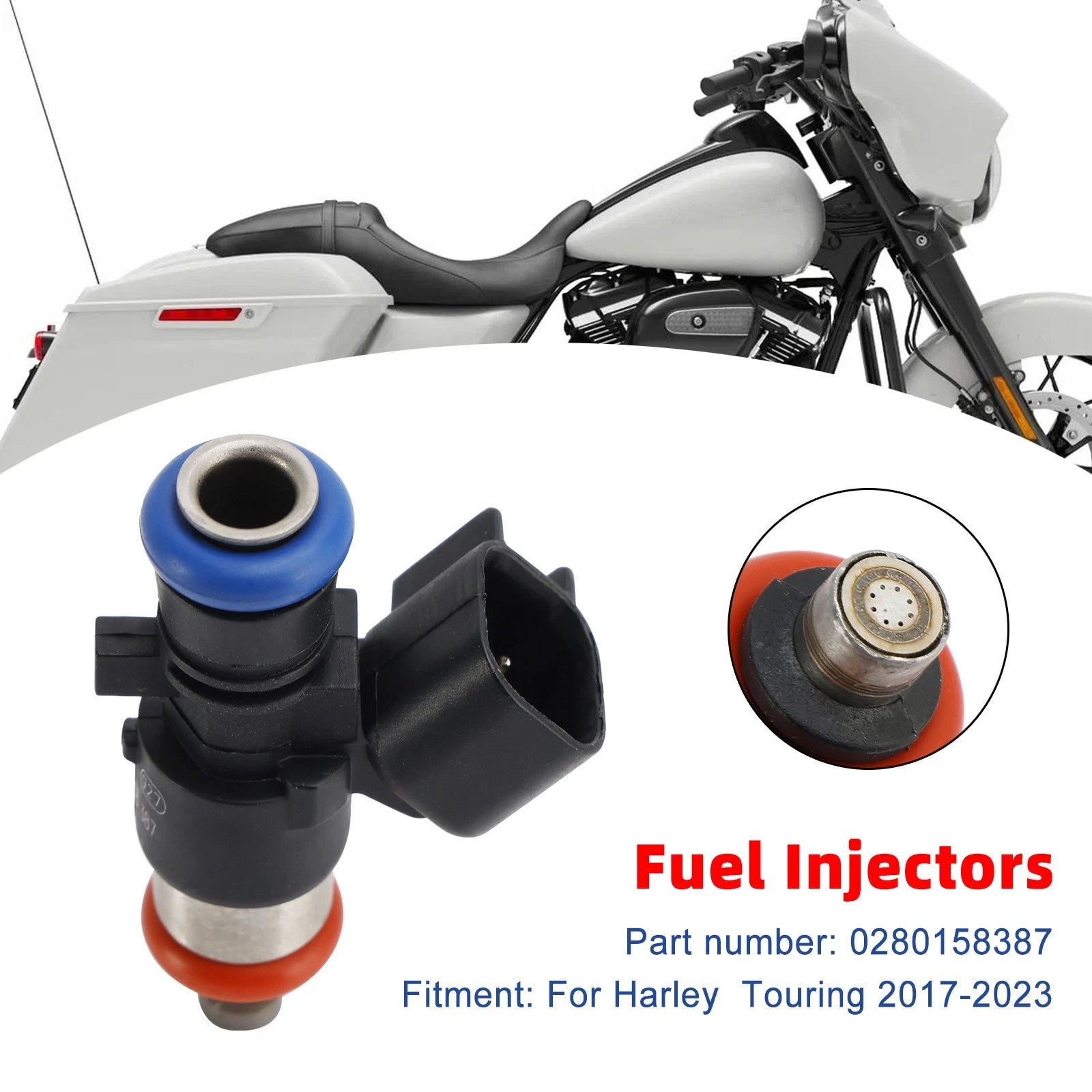 Set of 4 Fuel Injectors for Harley Touring FLHXSE CVO Street Glide (2017–2023) 0280158387