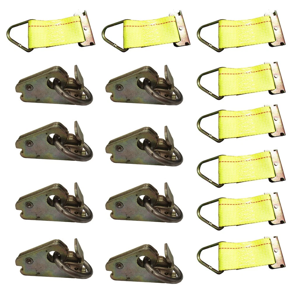 Set of 8 E-Track O-Rings & 8 Tie Down Straps for Enclosed Trailer