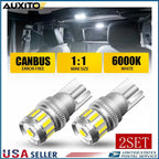 Set of 4 AUXITO T10 White LED License Plate Side Marker Light Bulbs for US Vehicles