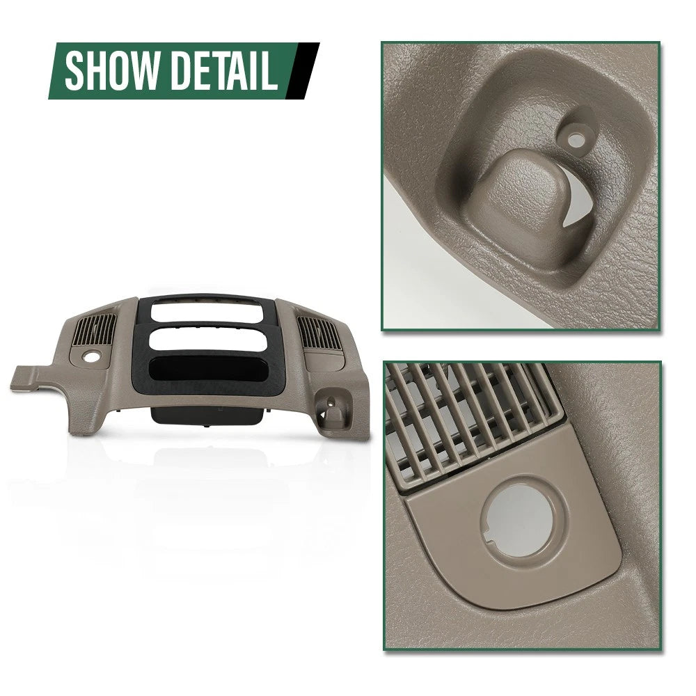 Dash Radio Bezel Climate Trim Panel for Dodge Ram (2002–2005) Beige