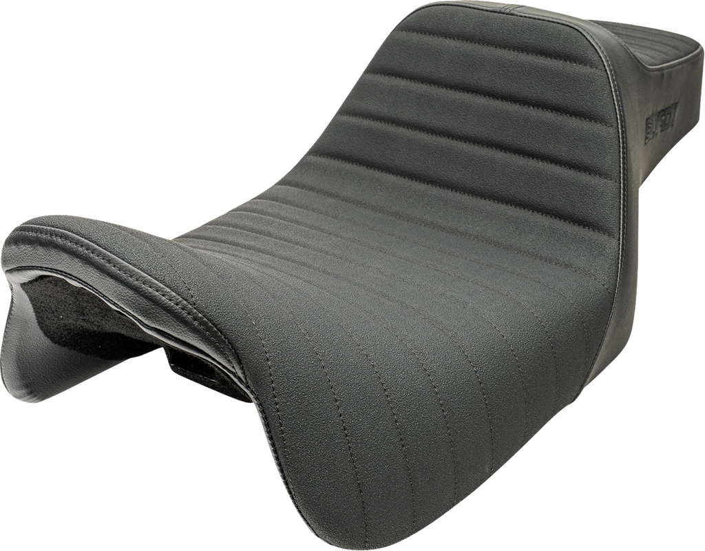 SLYFOX Highnoon Seat for FLH/FLT (2008–2024) - Vinyl, Classic Stitch, Black Logo