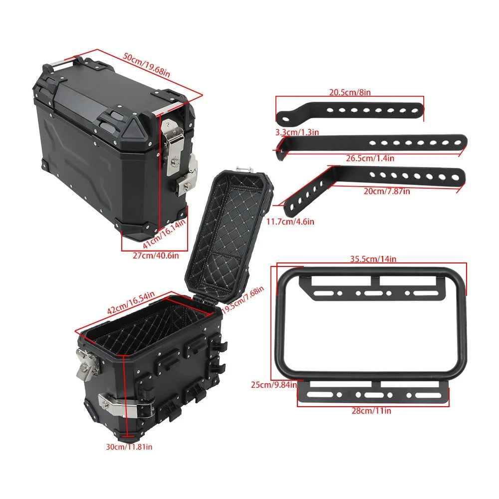 Set of 2 Hard Side Saddlebag Boxes for Motorbike (Fits Various Models)