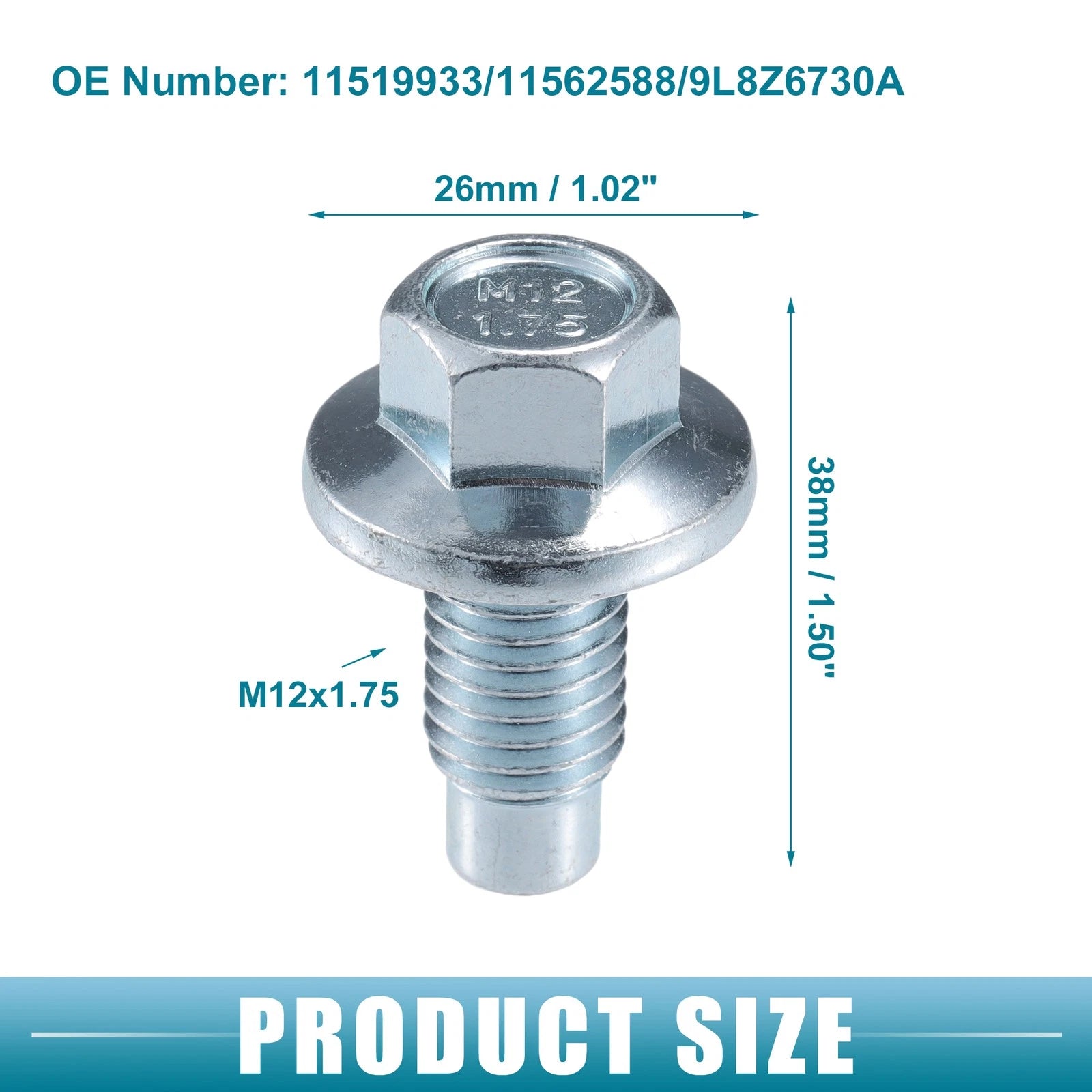 Oil Drain Plug No. 11519933/11562588/9L8Z6730A for Buick Enclave (2008–2017)