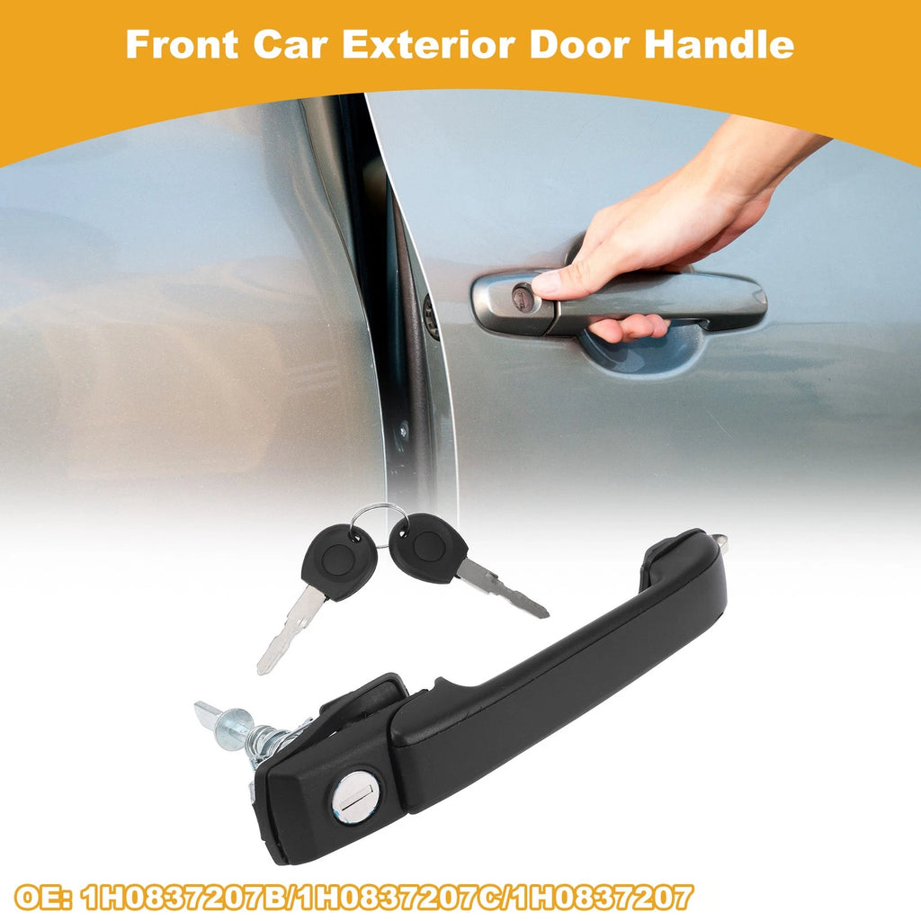 Front Door Handle No. 1H0837207B for Volkswagen Jetta (2006–2010) Black Metal