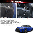 Carbon Fiber Style Steering Wheel Paddle Shifter Extension For Lexus IS (2014-2020)