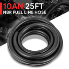 10AN Fuel Line Hose 25ft Nitrile Rubber 5/8" for Oil Gas Pipe