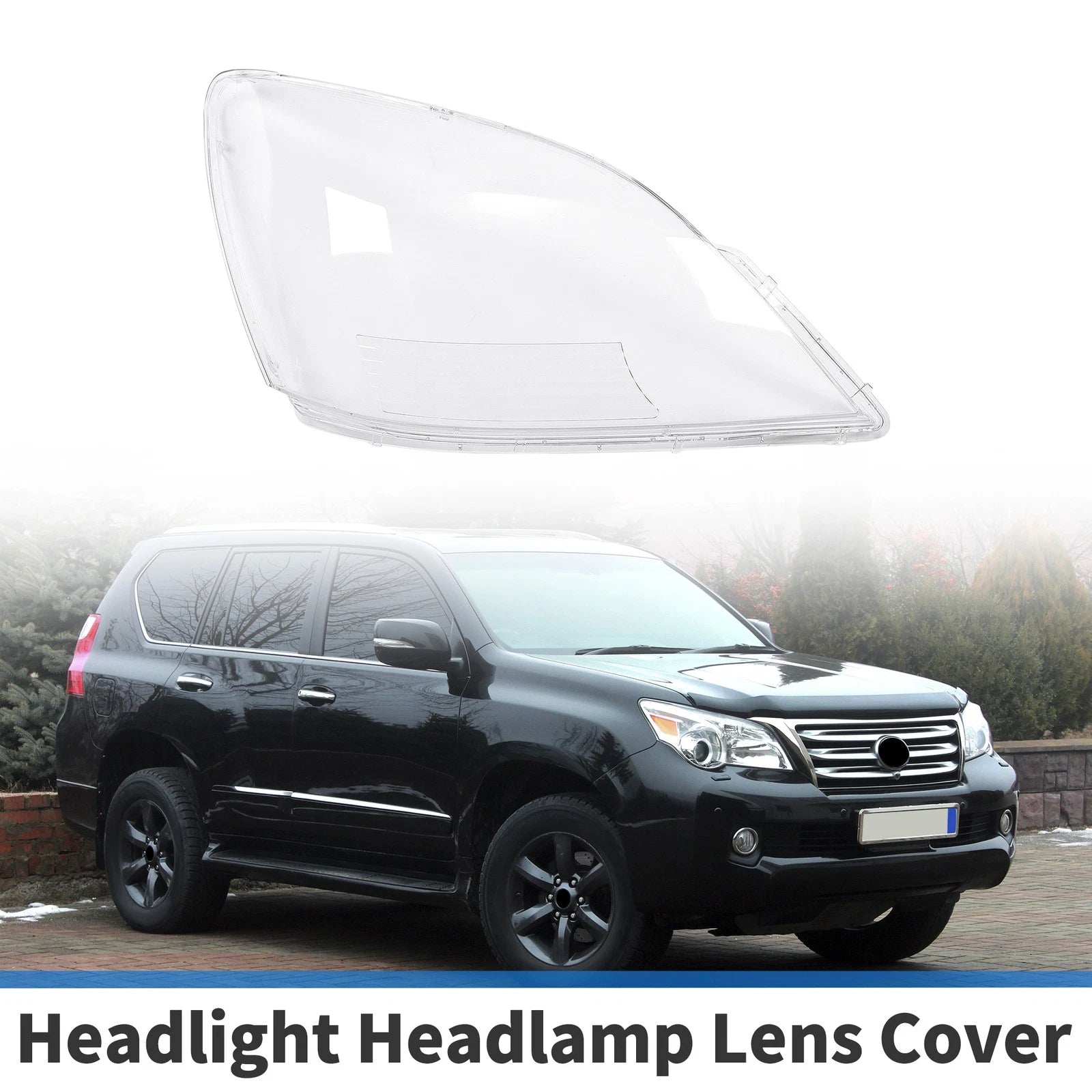 1 Pcs Headlight Lens Cover for Lexus GX470 (2003–2009) PC Clear