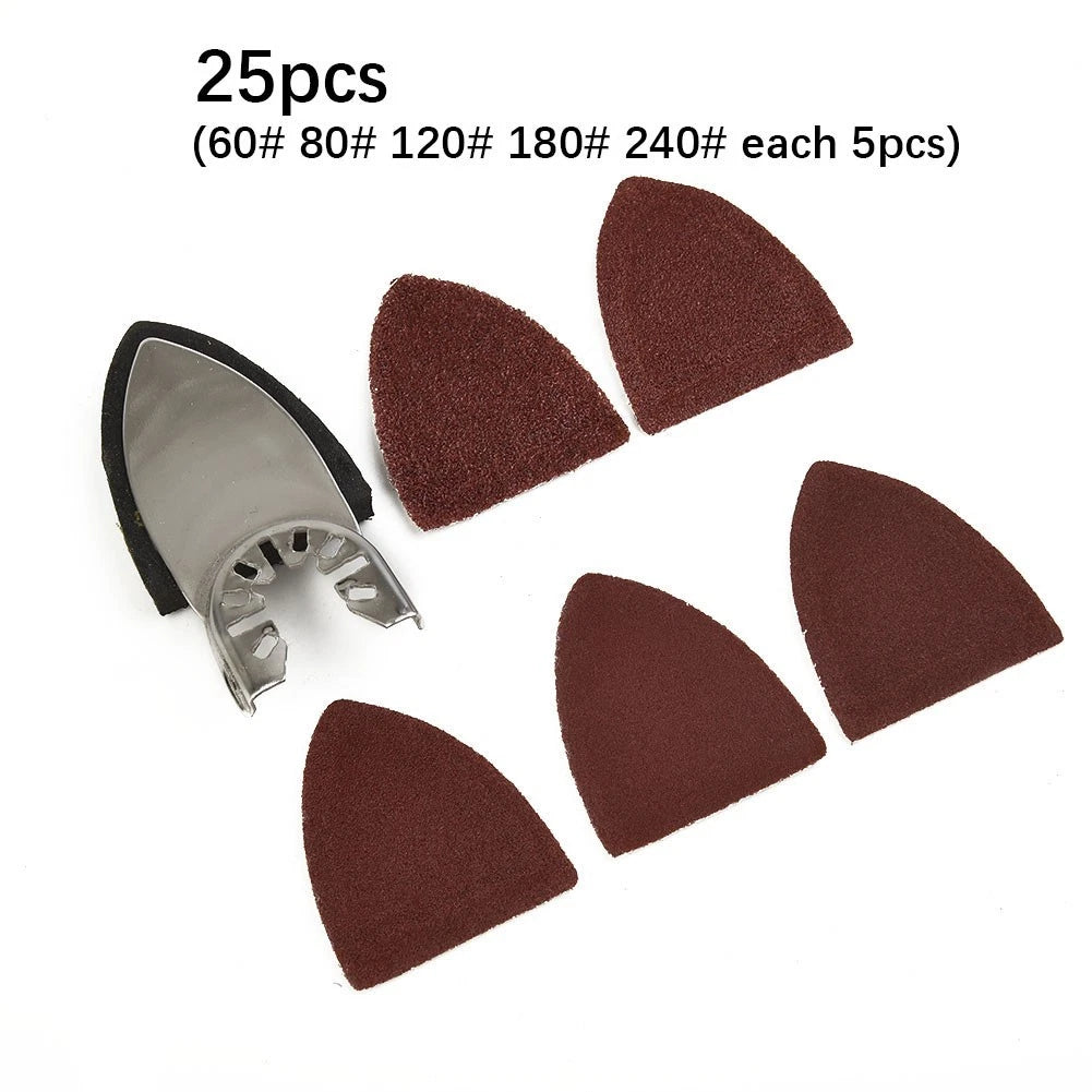 Set of 25 Sanding Sheets for Oscillating Multi Tool Sander Pad