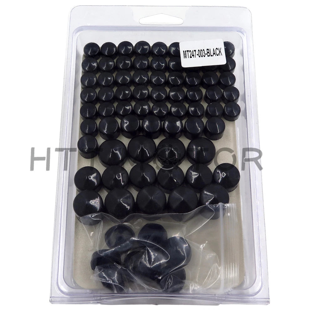 Black Bolt Toppers Caps for Harley Davidson Dyna Glide (1991–2012)