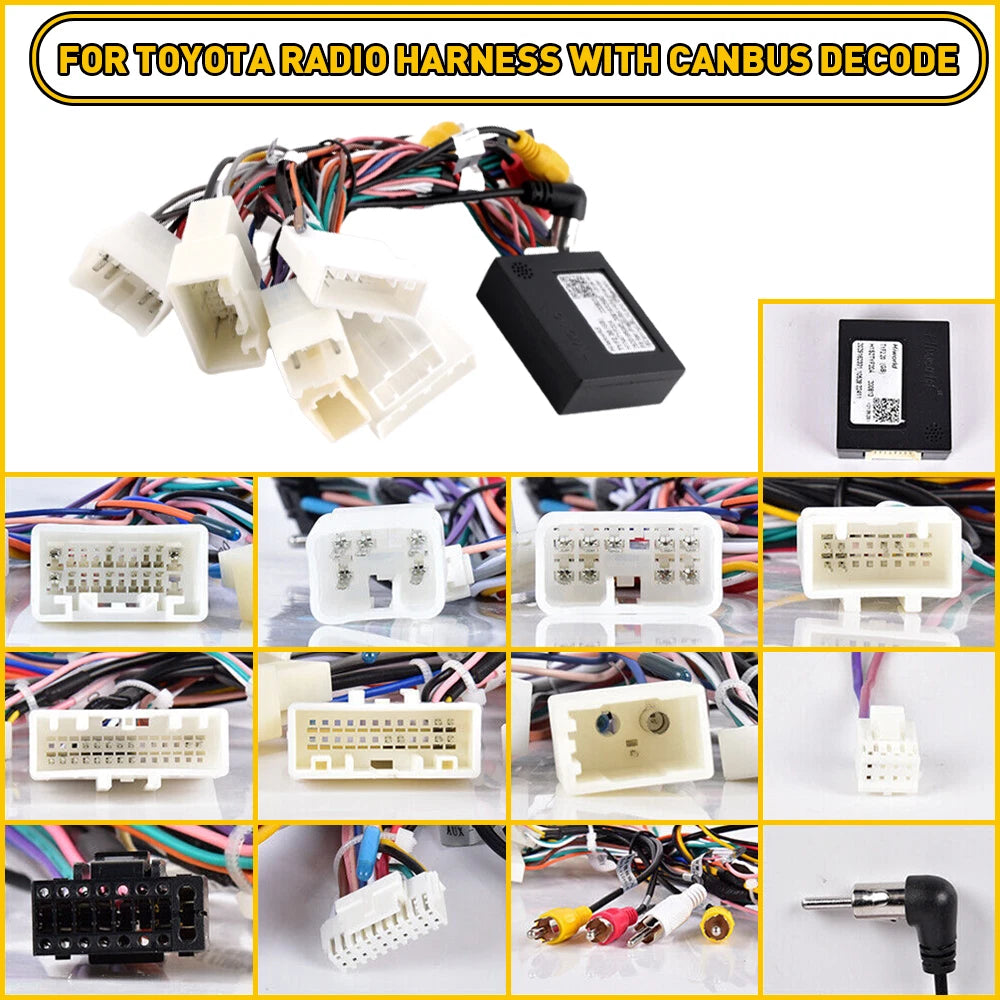 Car Stereo Wire Harness Adapter for Toyota (Aftermarket, Canbus)