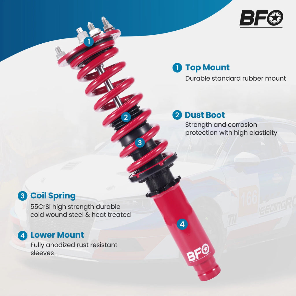 4PCS Coilover Suspension Kit for Honda Accord (1998–2002) Adjustable Height