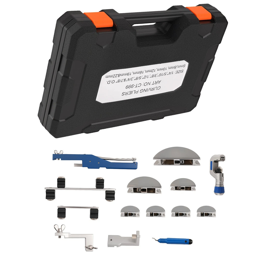 Ratcheting Pipe Bender Tool Kit for Refrigeration Tubes (1/4"-7/8")