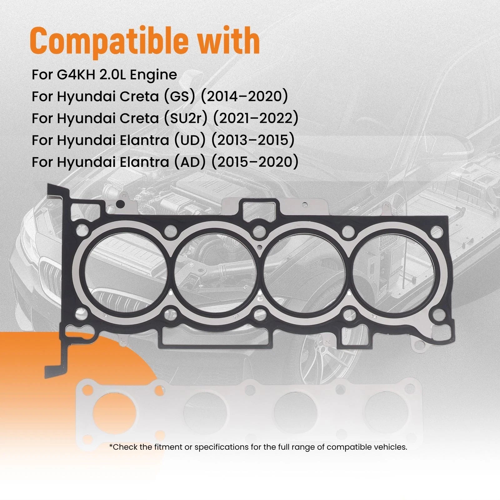 G4KH Engine Overhaul Gasket Kit w/ Head Bolts for Hyundai Kia 2.0T (2012–2020)