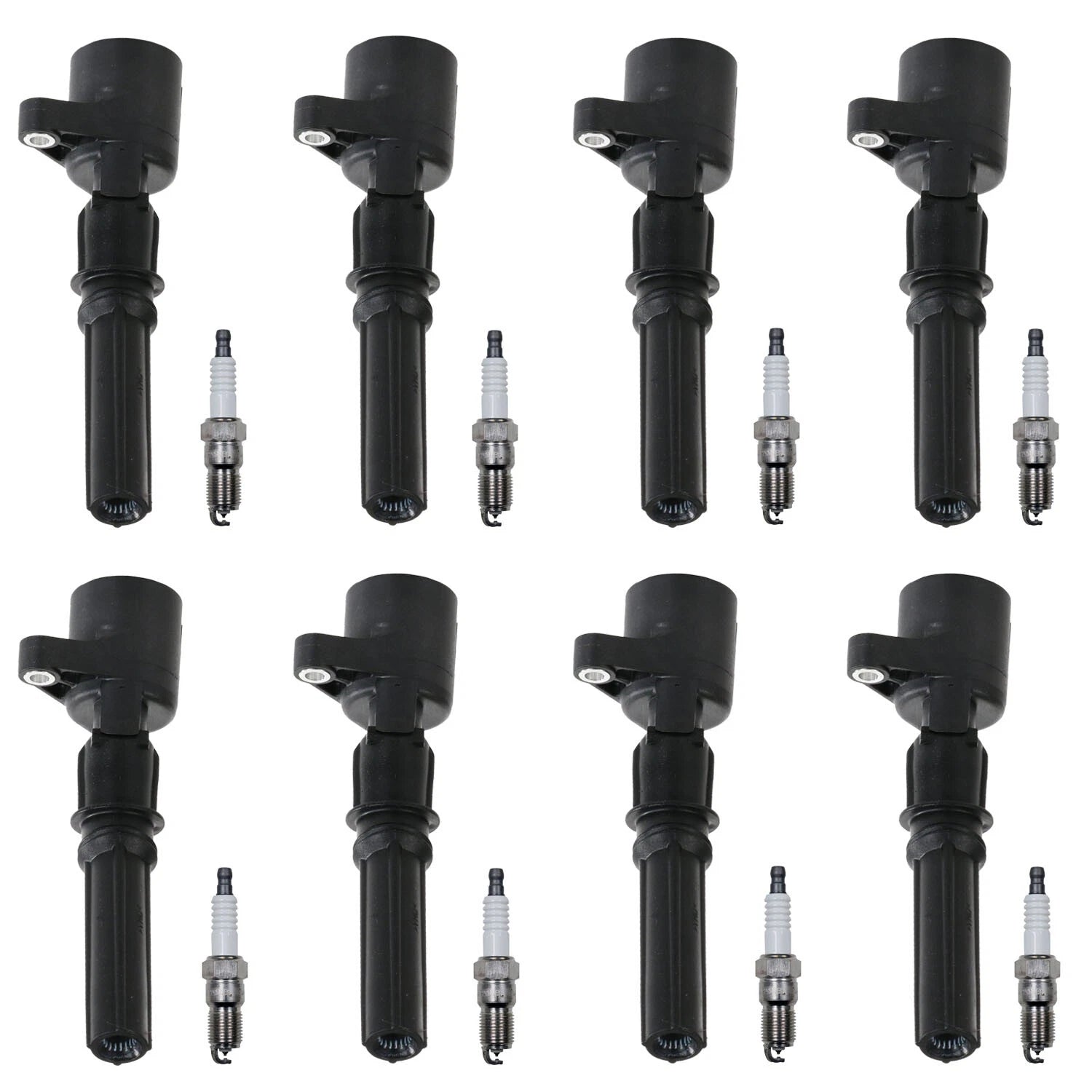 Set of 8 Ignition Coils & Spark Plugs for E-150 Town Car V8