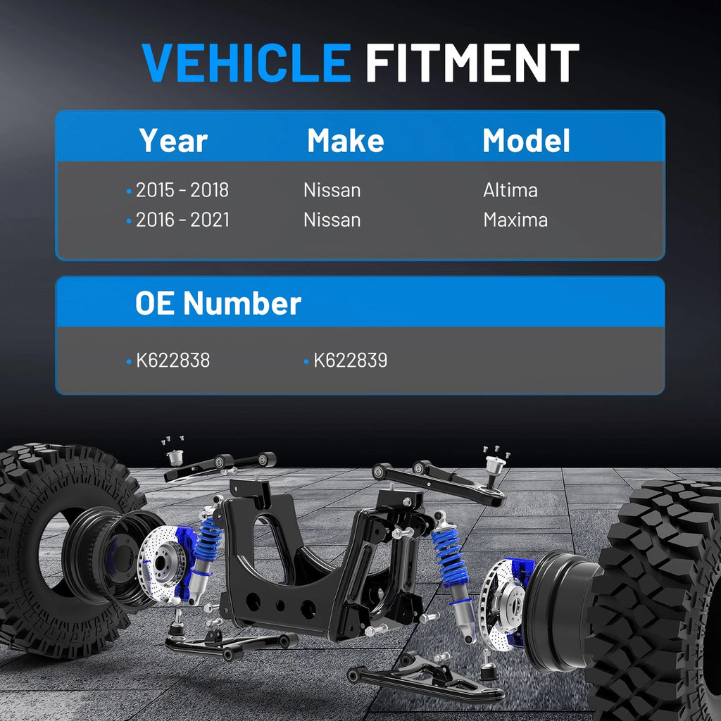 2X Front Lower Control Arms w/Ball Joints for 2016–2023 Nissan Maxima (3.5L)