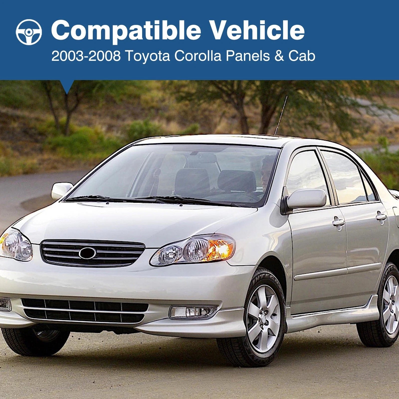 Pair Rocker Panels for Toyota Corolla (2003–2008) Factory Style