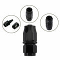 Set of 2 10AN Black Straight Swivel Hose End Fittings for Oil Fuel Line
