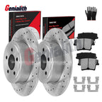 RWD Rear Drilled Rotor & Ceramic Brake Pad for Dodge Charger Challenger (2006–2020)