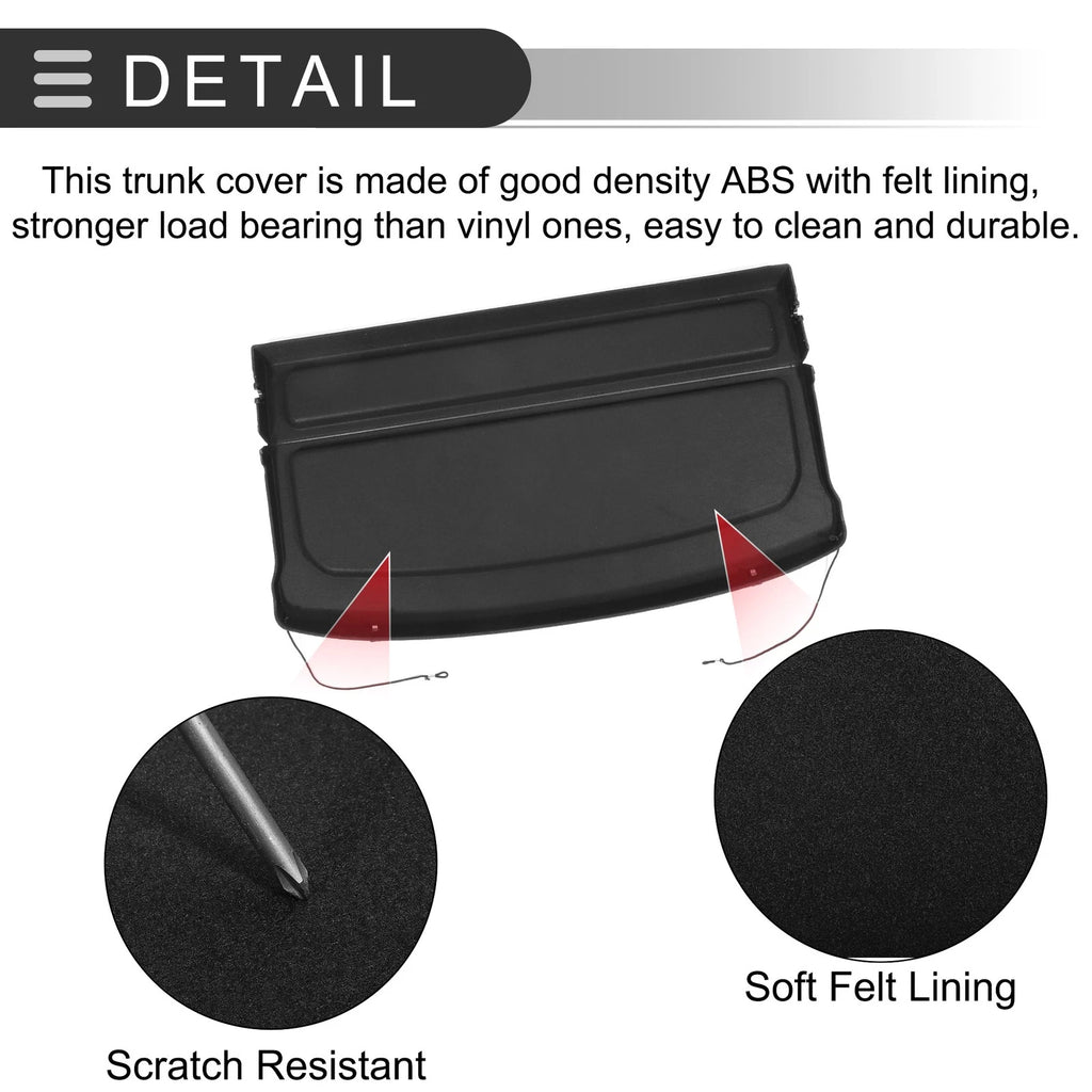 Parcel Shelf Boot Load Cover for Volkswagen Taos (2022–2024) Black