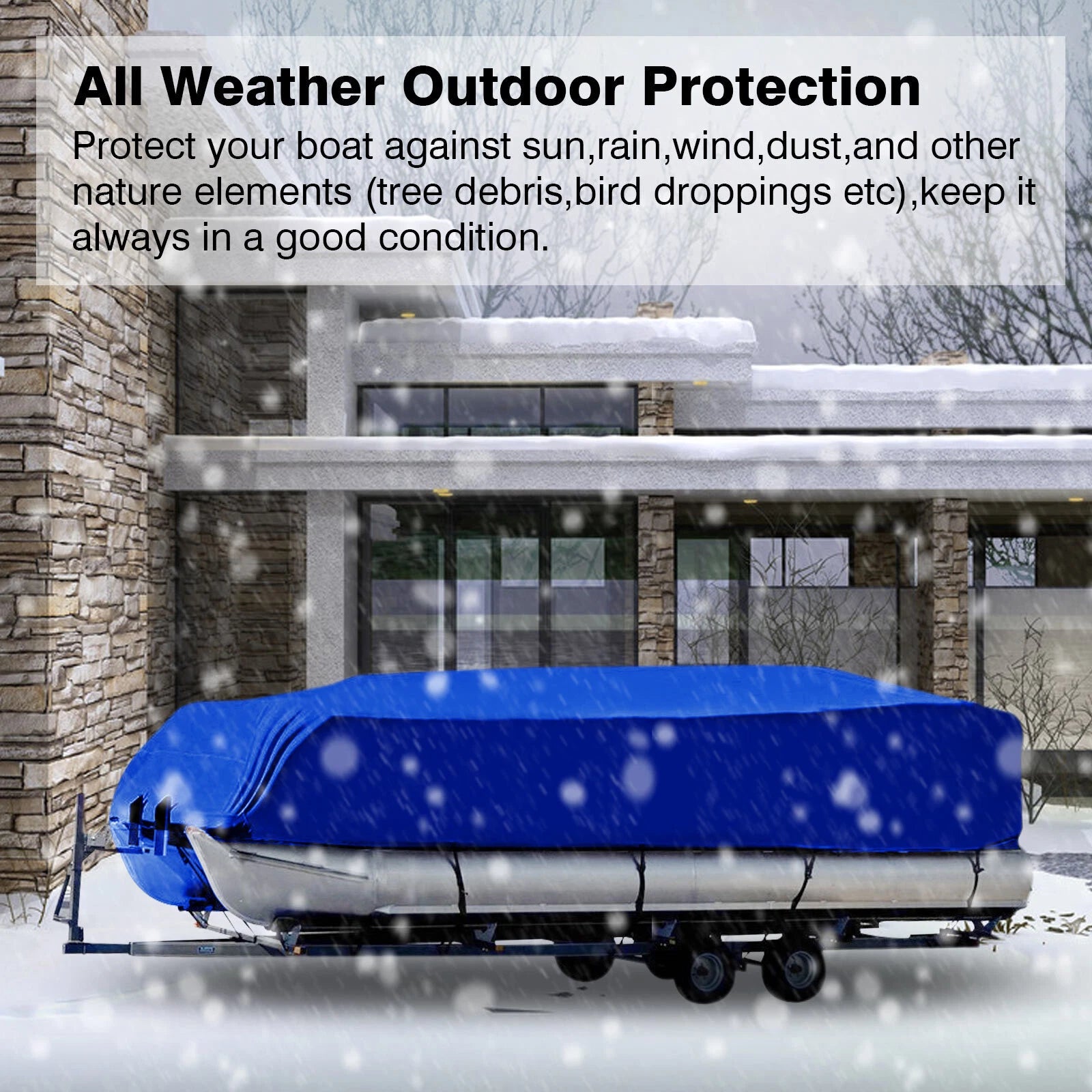 Boat Cover for Pontoon (Heavy Duty, Fishing, Ski)