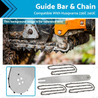 18" Chainsaw Bar & 3x Chain Kit for Husqvarna 236E 240E (3/8LP .050 62DL)