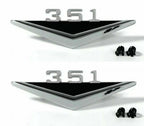 Fender Emblems Chrome Pair with Clips for 1964–1966 Ford Mustang V8