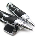 Flame Chrome 25mm Spike Hand Grip Throttle Boss for Kawasaki Yamaha