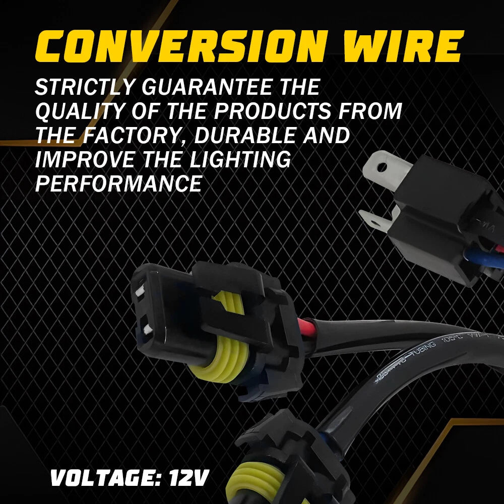 2X Headlight Bulb Adapter Harness for H6054 (Compatible with 9005/9006)