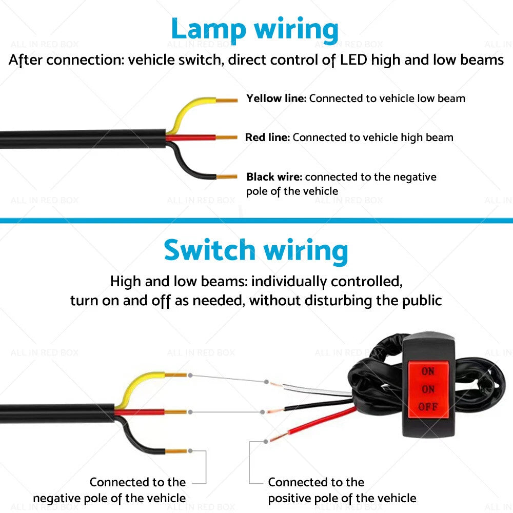 2X LED Motorcycle Headlight Spot Lights for Car Driving Fog Lamp (12-24V)
