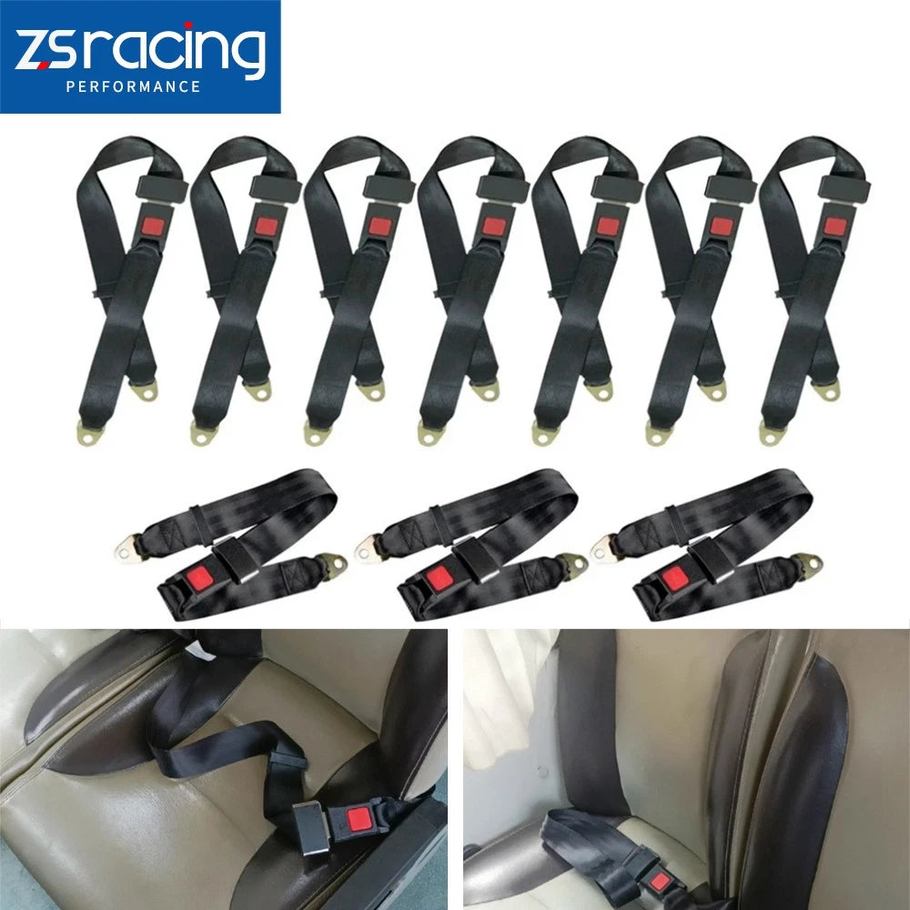 10 Pack Adjustable 2-Point Lap Seat Belts for Universal Trucks & Cars