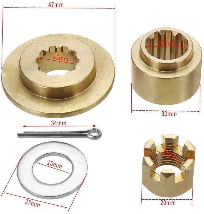 Hardware Kit for Suzuki 20-30hp Outboard Propeller (Spacer, Thrust Washer, Nut, Pin)