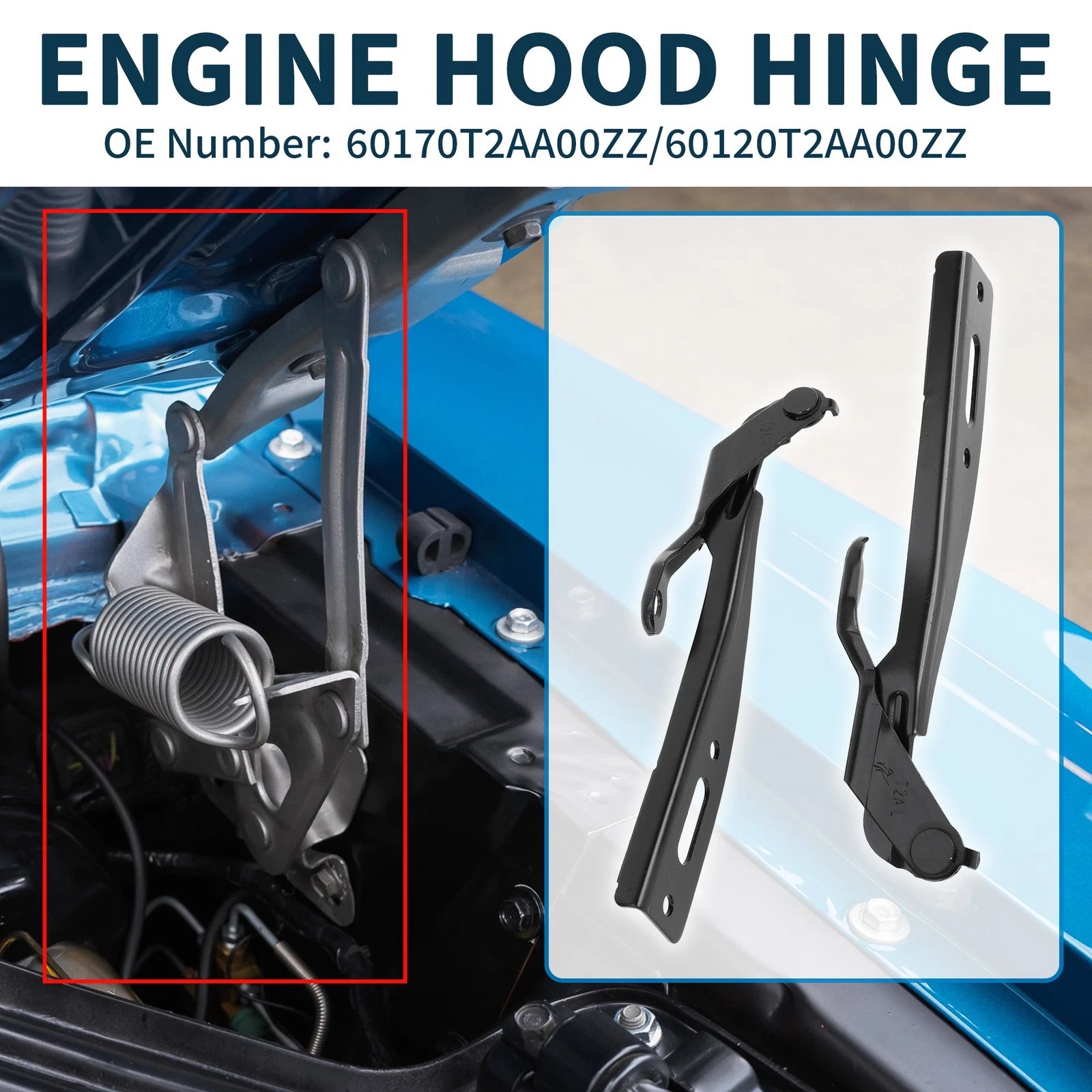 Hood Hinges for Honda Accord (2013–2017) 60170T2AA00ZZ 1 Pair