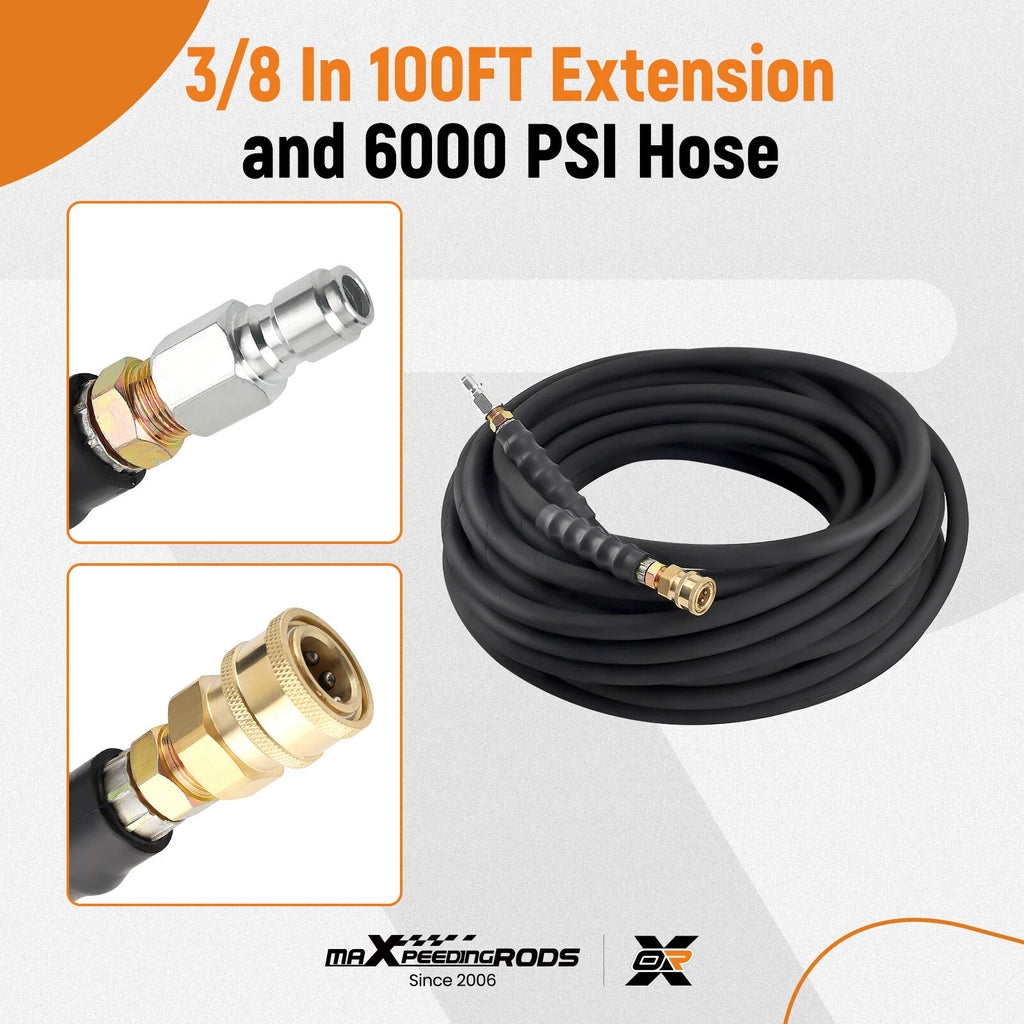 2 Wire Braid Pressure Washer Hose for High-Pressure Applications (100ft)