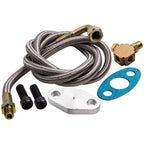 T3 T4 Turbo Oil Feed Line Kit 1/8 NPT 41" Braided Stainless Steel