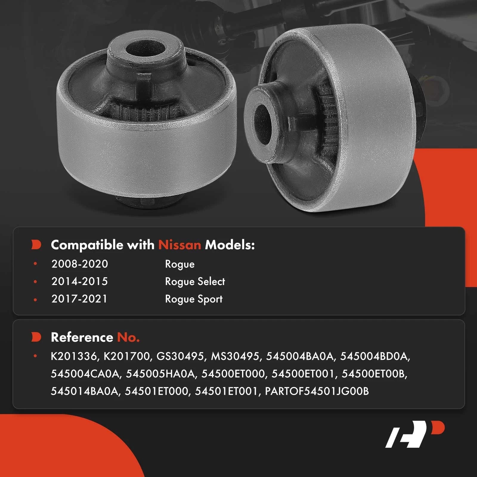 2X Control Arm Bushings for Nissan Rogue (2014-2020)