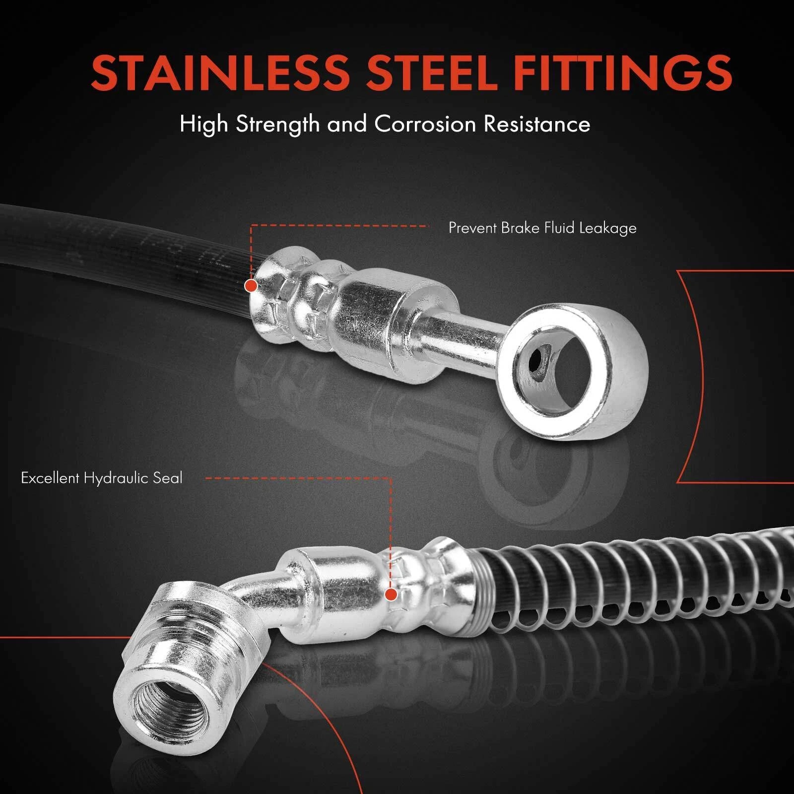 Front Left Brake Hydraulic Hose with Bracket for Kia Sorento (2003-2006)