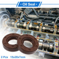 2X Oil Seal Rotary Shaft Seal for Various Models (15x28x7mm) FKM Rubber