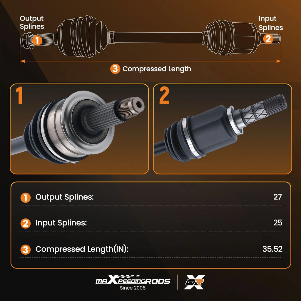 Set of 2 CV Axle Joint Shaft Assemblies for Subaru Outback Legacy (2015–2019)