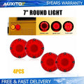 Set of 4 7" Round Red 36-LED Tail Lights for School Bus