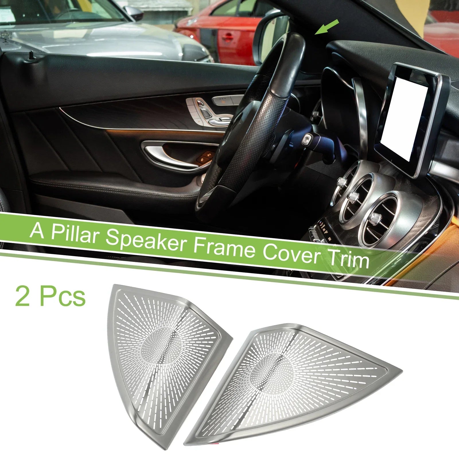 2 x Car A Pillar Speaker Frame Cover Trim for Mercedes Benz C-Class W205 (2015-2021)