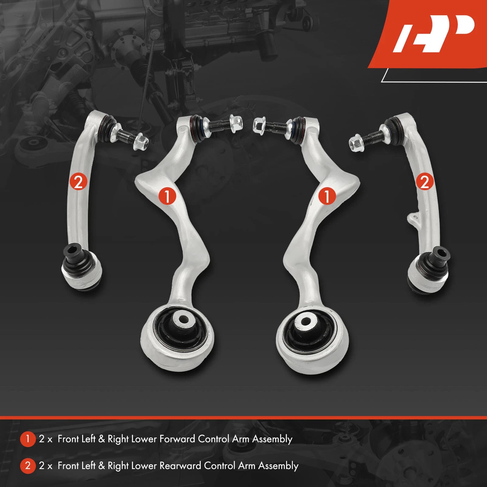 Set of 4 Front Control Arm Ball Joints for BMW 1 Series M (2008–2013)