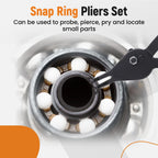 Set of 12 Snap Ring Pliers for Versatile Use (8" Fixed Tip)