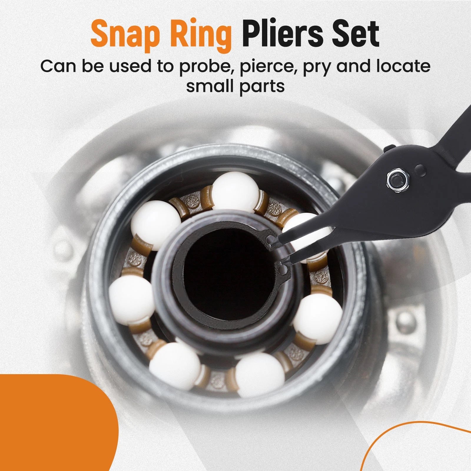 Set of 12 Snap Ring Pliers for Versatile Use (8" Fixed Tip)