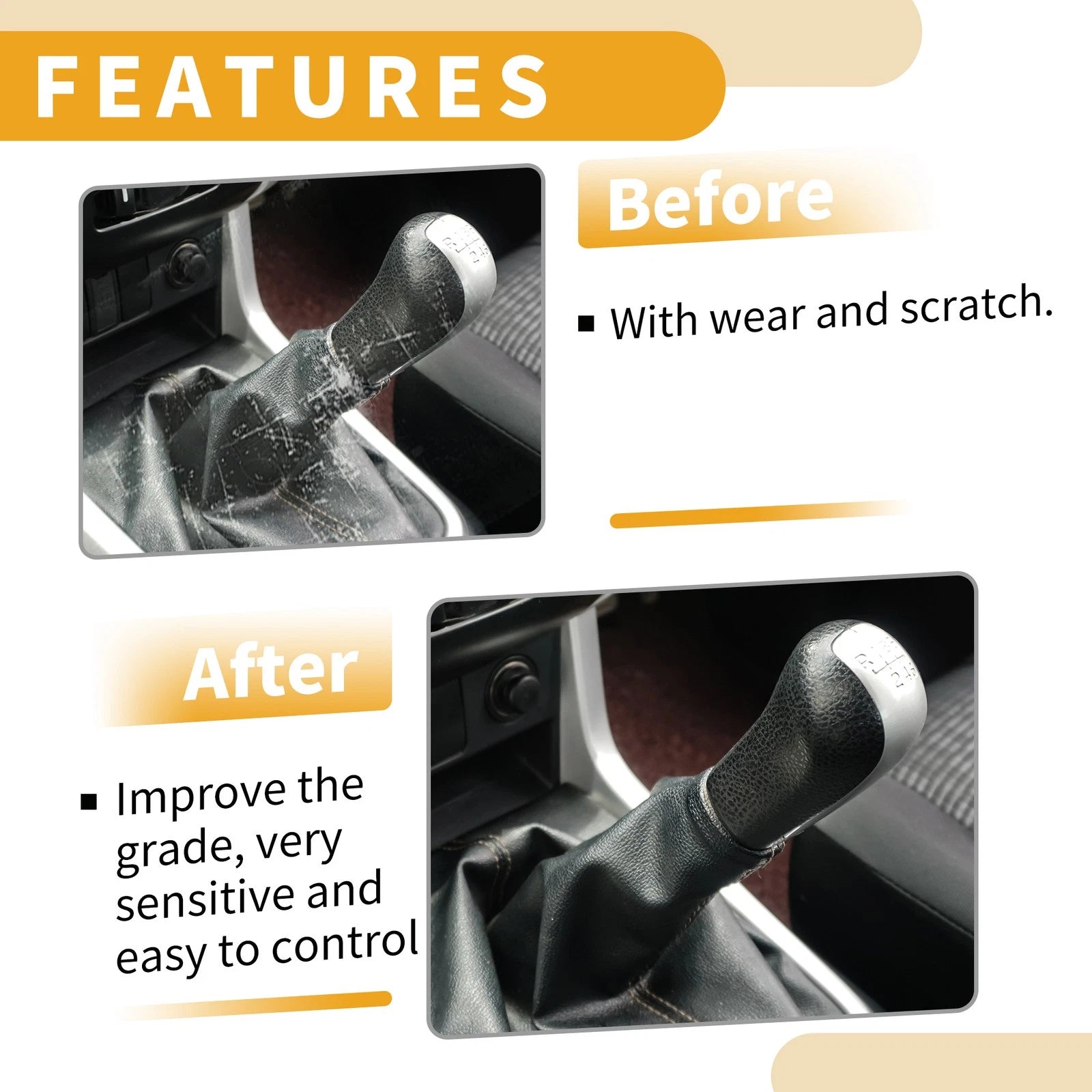 6 Speed Gear Shifter Knob with Cover for Volkswagen Golf VII (2013–2020)